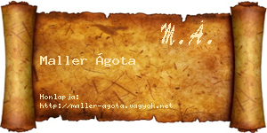 Maller Ágota névjegykártya
